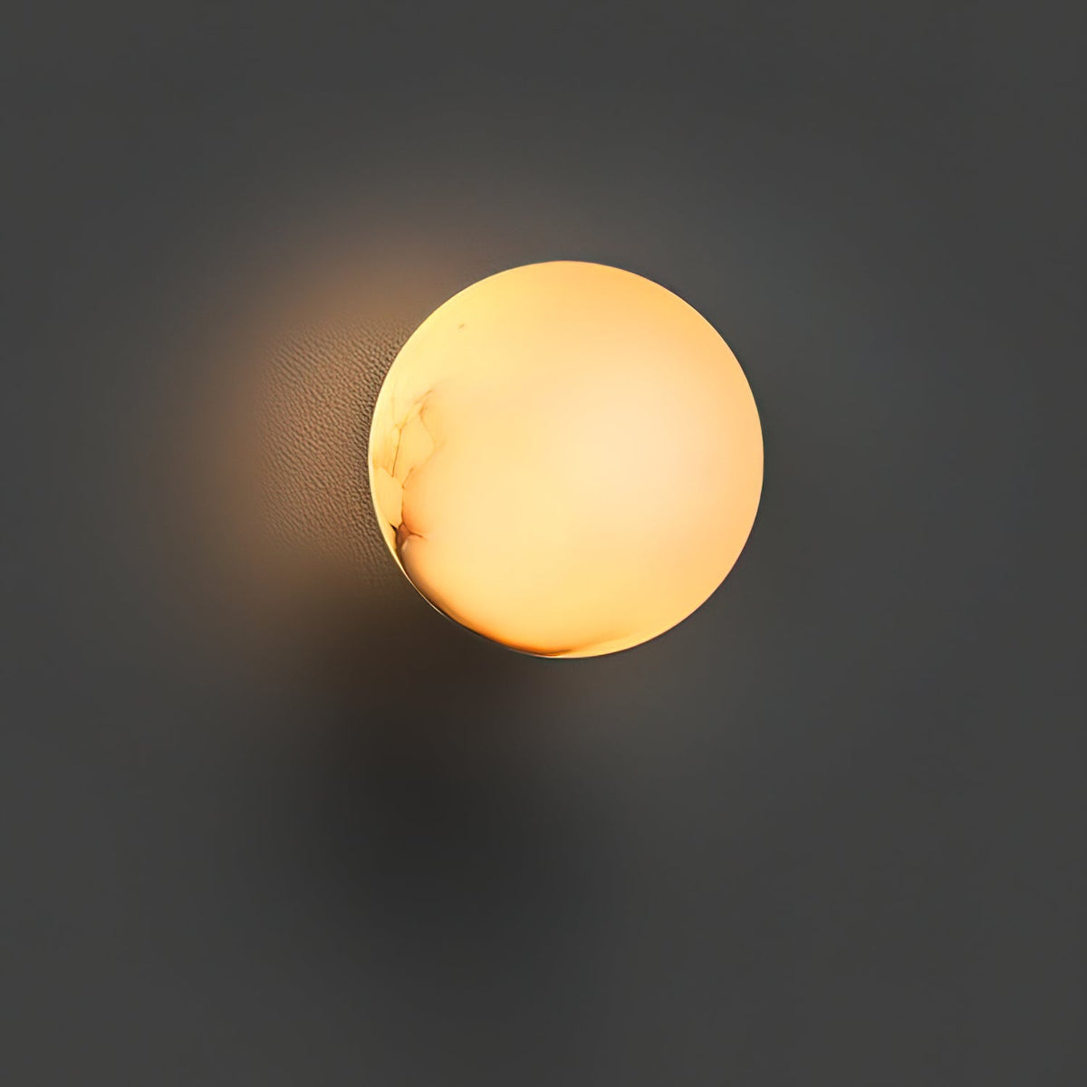 Minimalist Alabaster Wall Lamp with Mini Orb Shade