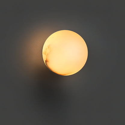 Minimalist Alabaster Wall Lamp with Mini Orb Shade