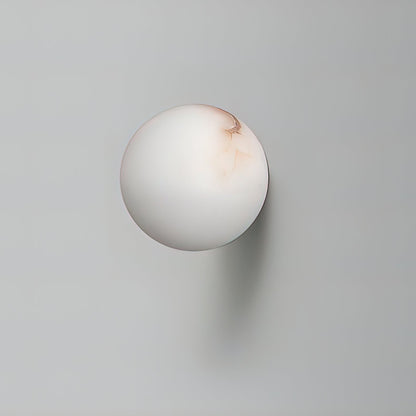 Minimalist Alabaster Wall Lamp with Mini Orb Shade
