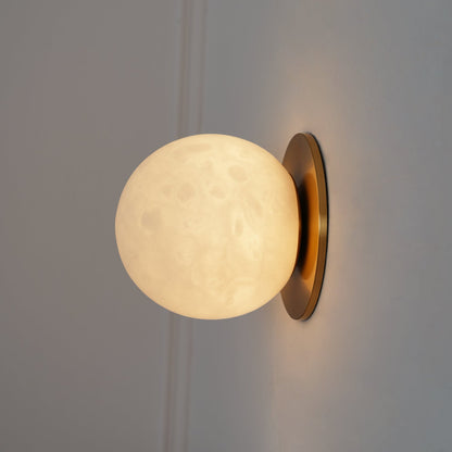 Minimalist Alabaster Wall Lamp with Mini Orb Shade