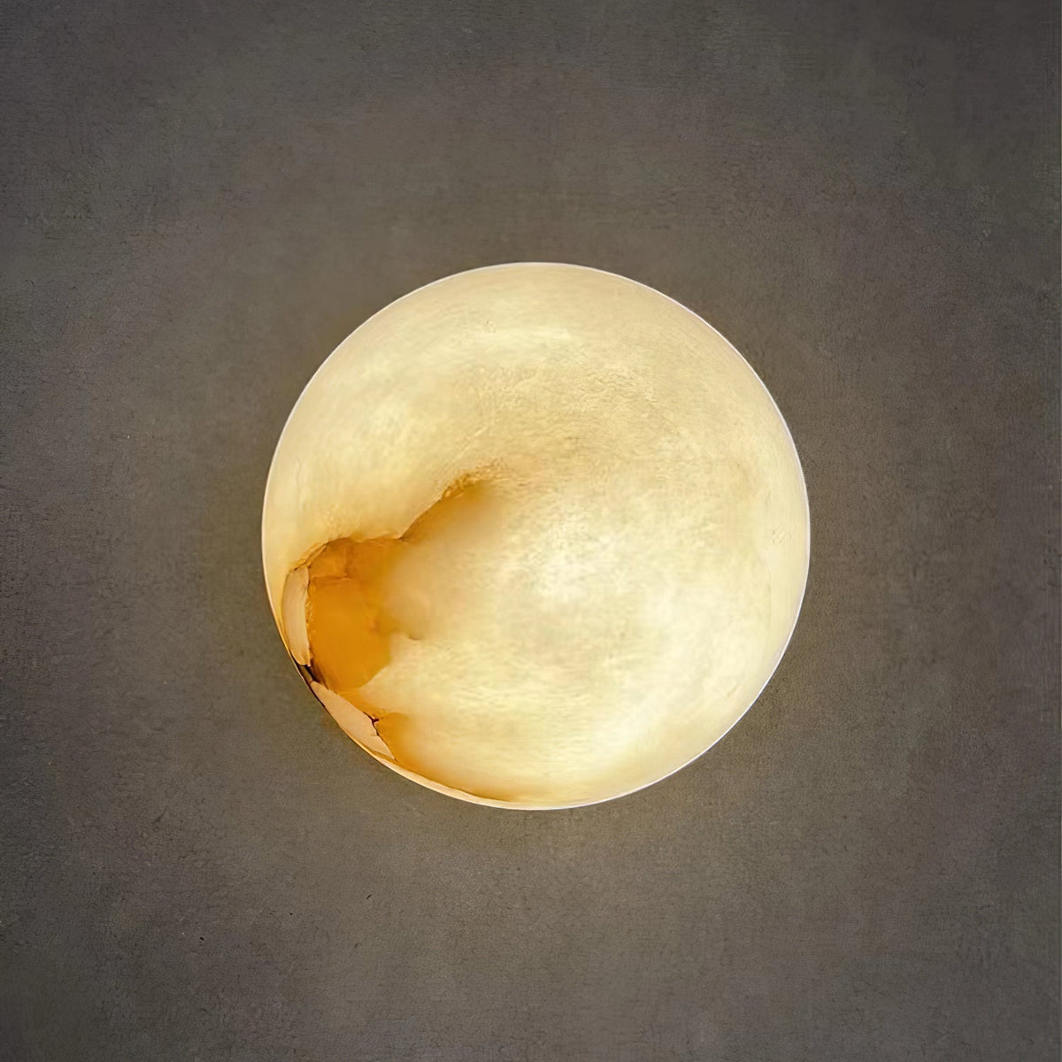 Minimalist Alabaster Wall Lamp with Mini Orb Shade