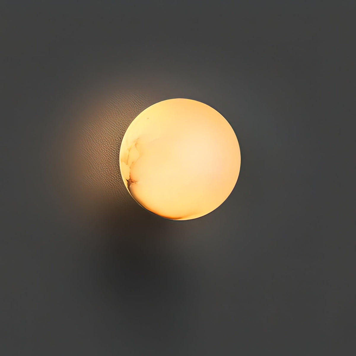 Minimalist Alabaster Wall Lamp with Mini Orb Shade