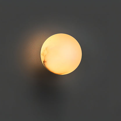 Minimalist Alabaster Wall Lamp with Mini Orb Shade