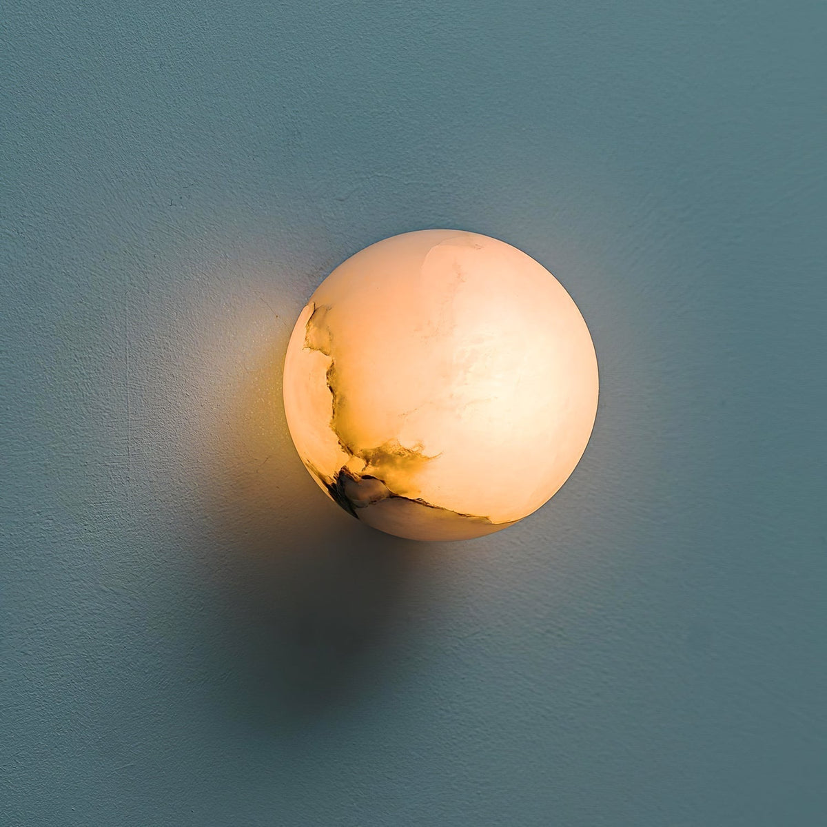 Minimalist Alabaster Wall Lamp with Mini Orb Shade