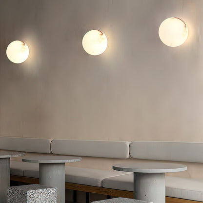 Minimalist Alabaster Wall Lamp with Mini Orb Shade