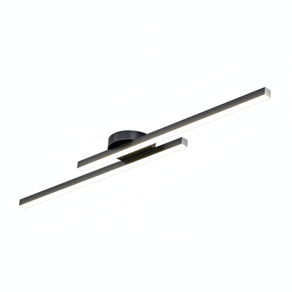 Minimalist LED Ceiling Lamp with Double Light Bars and Semi Flush Mount