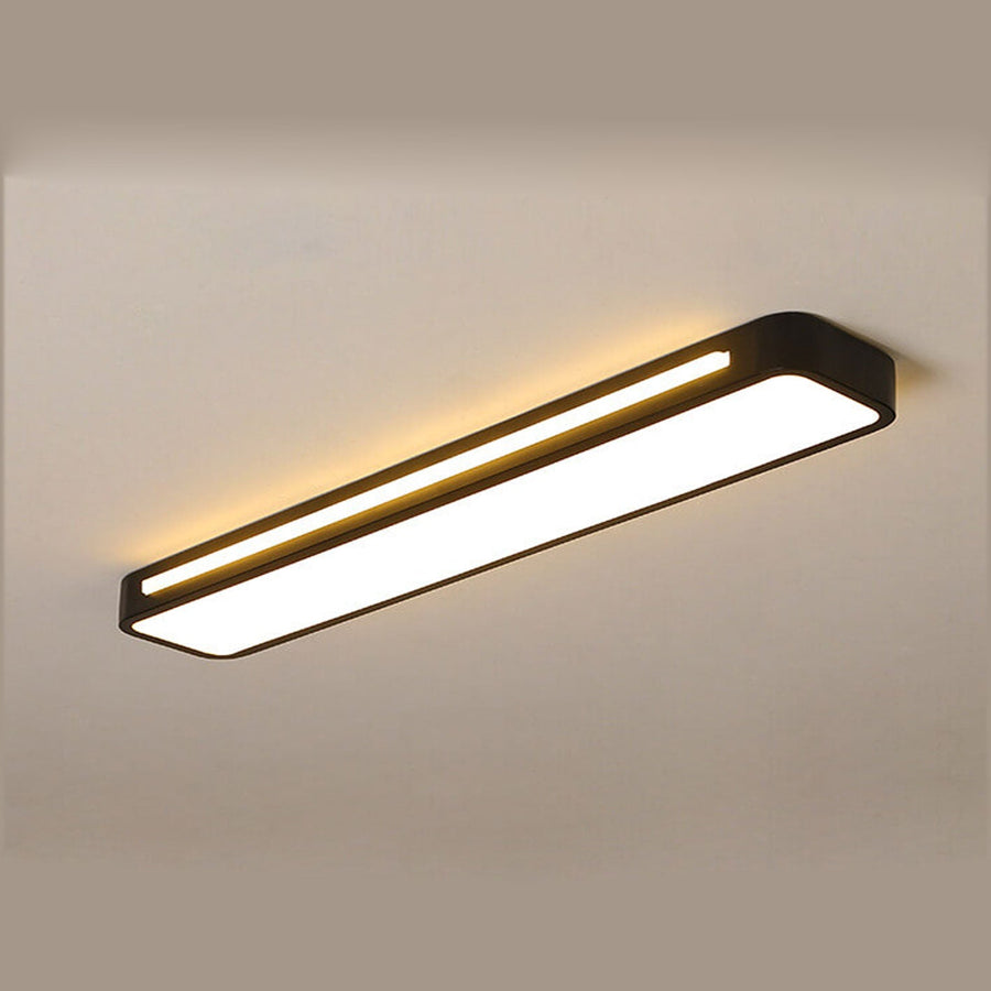 Minimalist LED Ceiling Light with Rectangular Acrylic Panel and Warm Glow