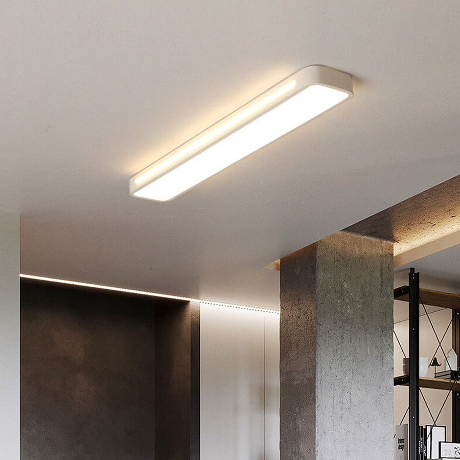 Minimalist LED Ceiling Light with Rectangular Acrylic Panel and Warm Glow
