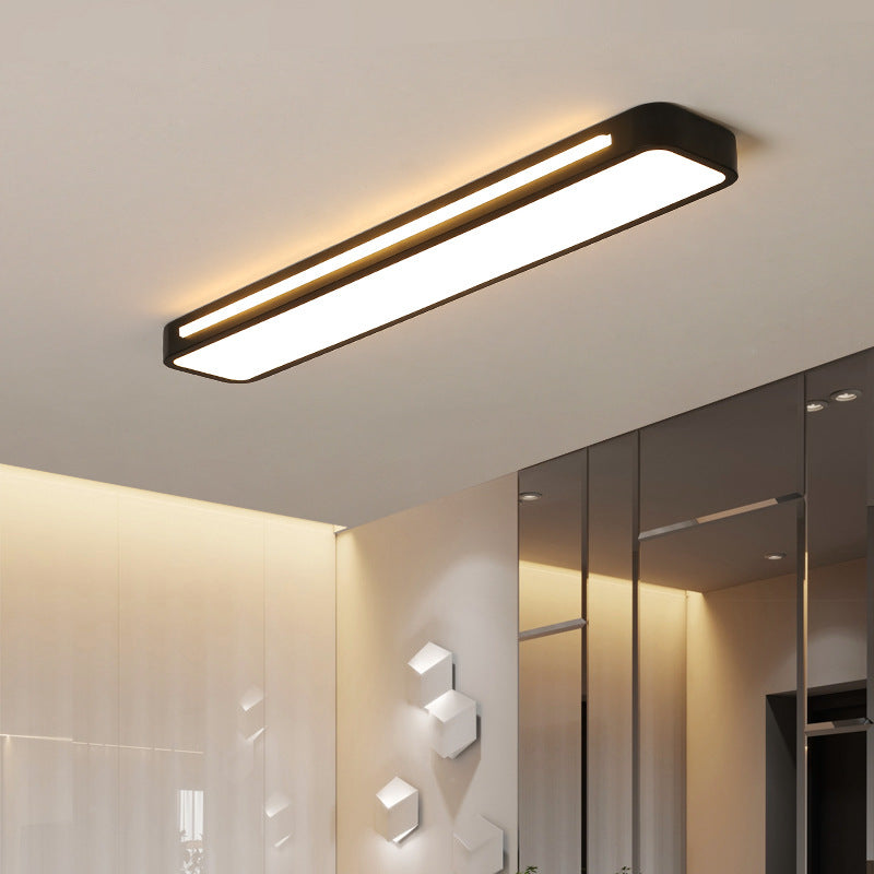 Minimalist LED Ceiling Light with Rectangular Acrylic Panel and Warm Glow