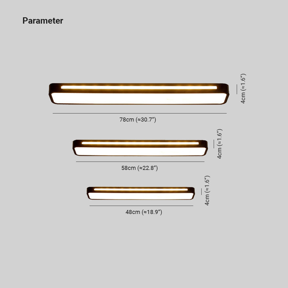 Minimalist LED Ceiling Light with Rectangular Acrylic Panel and Warm Glow
