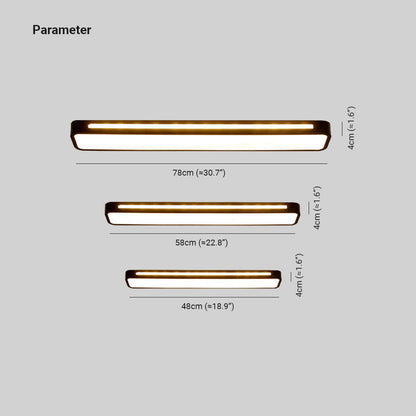 Minimalist LED Ceiling Light with Rectangular Acrylic Panel and Warm Glow