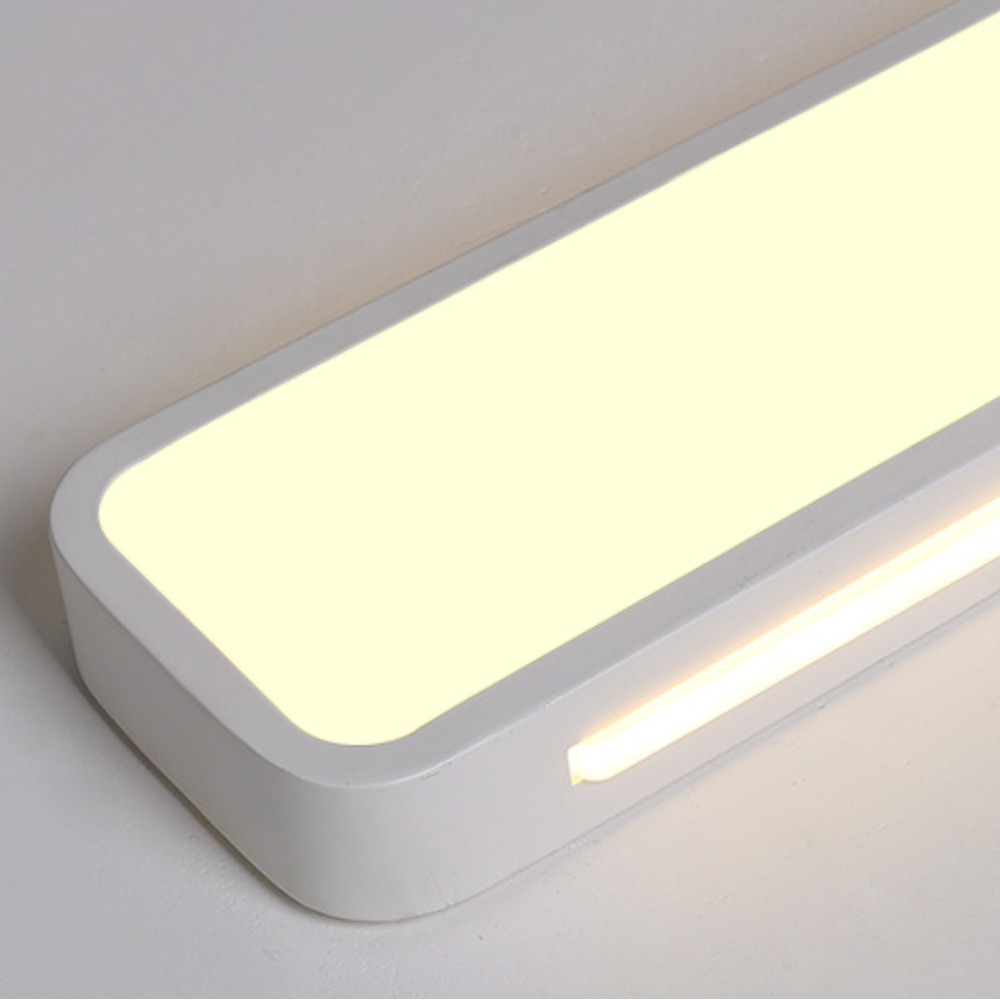 Minimalist LED Ceiling Light with Rectangular Acrylic Panel and Warm Glow