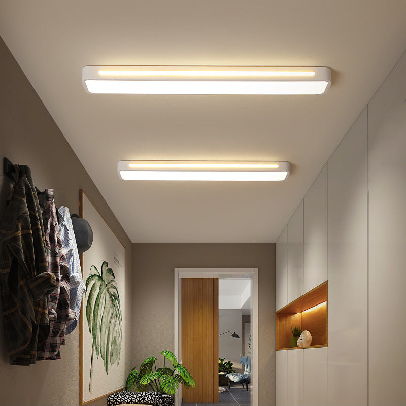 Minimalist LED Ceiling Light with Rectangular Acrylic Panel and Warm Glow