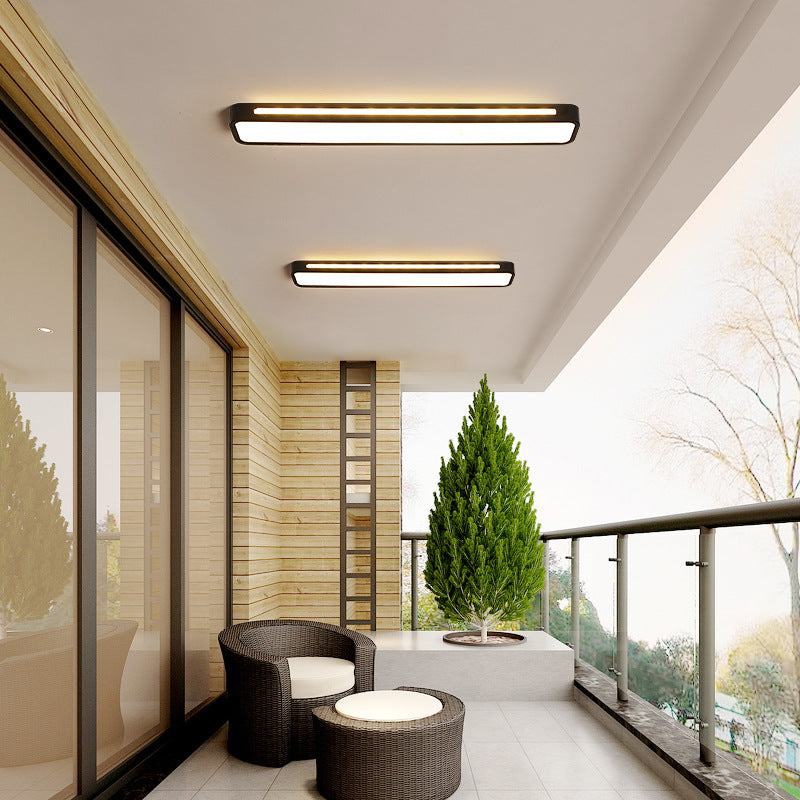Minimalist LED Ceiling Light with Rectangular Acrylic Panel and Warm Glow
