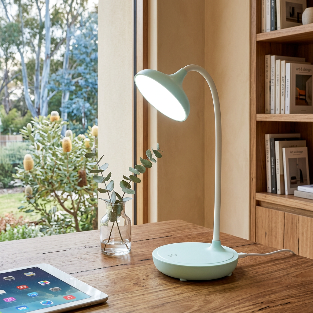 Minimalist LED Desk Lamp with Flexible Neck, Touch Control and Dimming