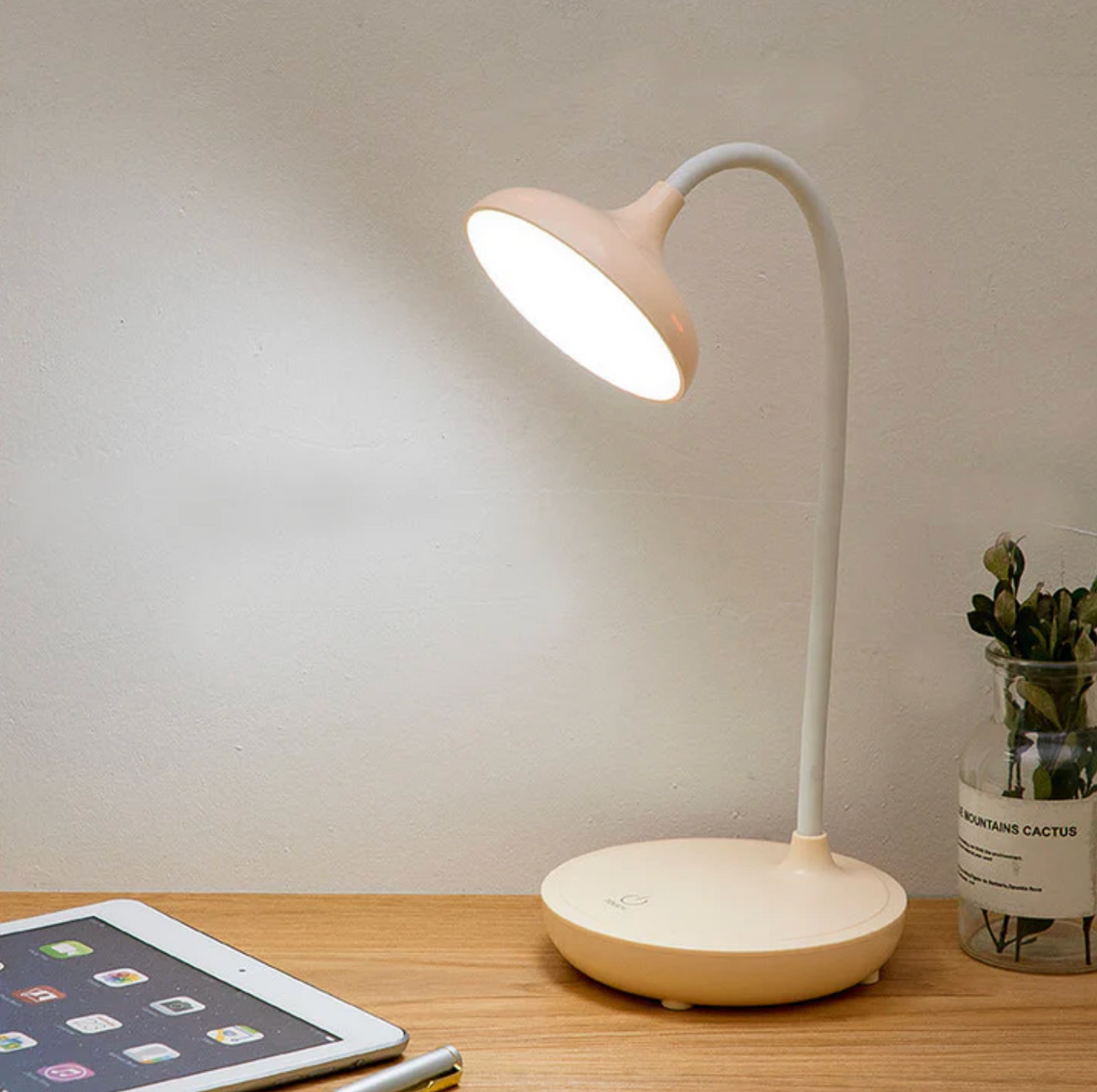 Minimalist LED Desk Lamp with Flexible Neck, Touch Control and Dimming