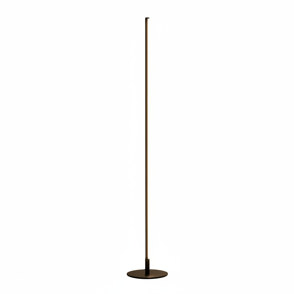 Minimalist LED Floor Lamp with Slim Linear Design and Round Base