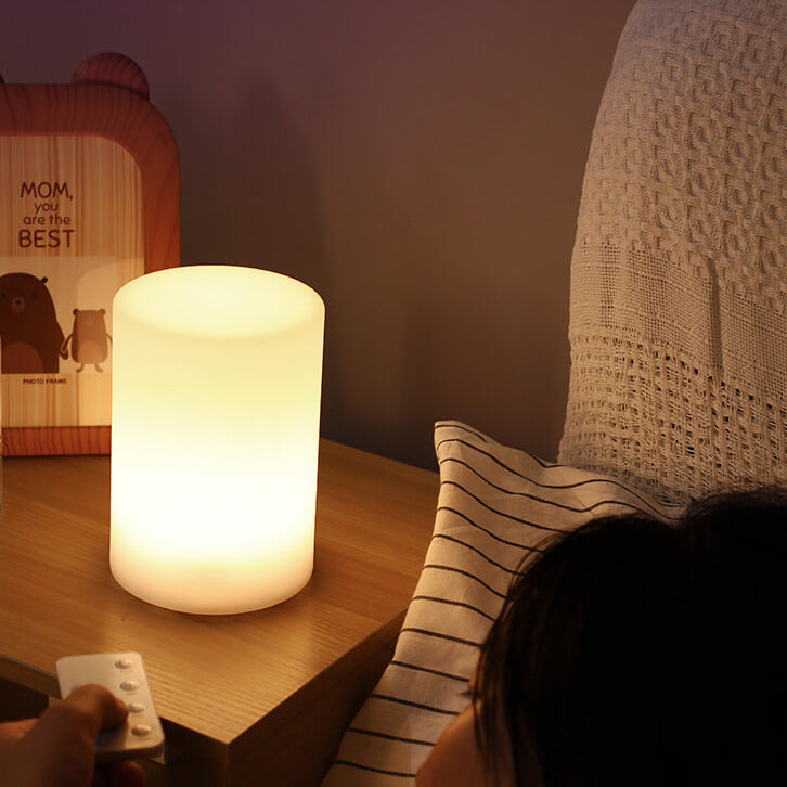 Minimalist LED Table Lamp with Remote Control and Geometric Shape