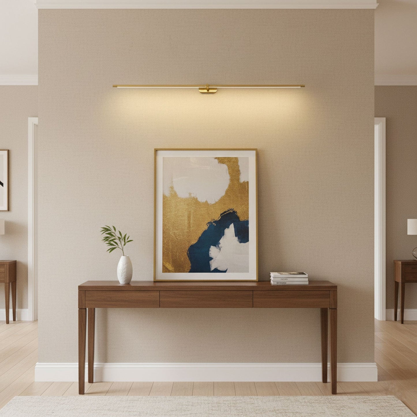 Minimalist Linear Wall Lamp Cordless with Touch Dimming and Remote Control