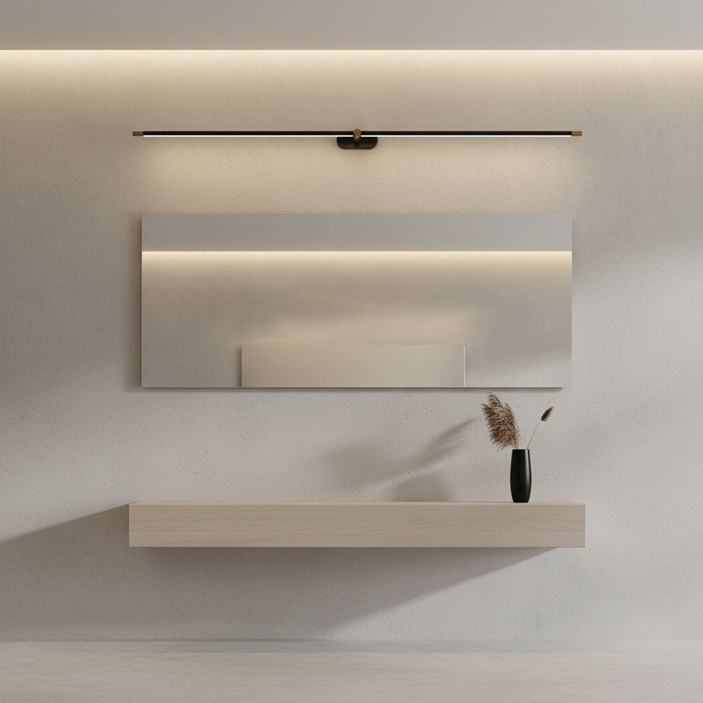 Minimalist Linear Wall Lamp Cordless with Touch Dimming and Remote Control