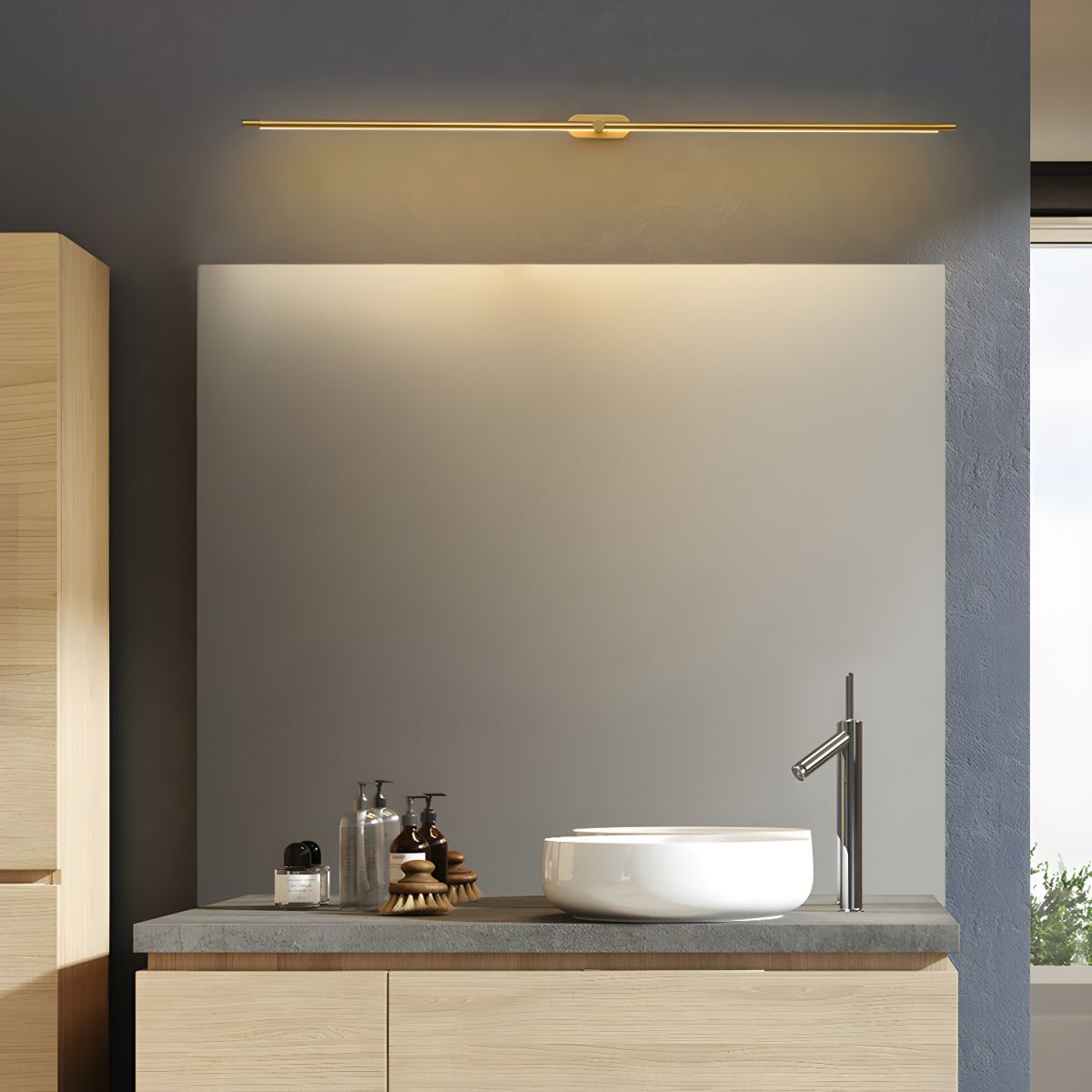 Minimalist Linear Wall Lamp Cordless with Touch Dimming and Remote Control