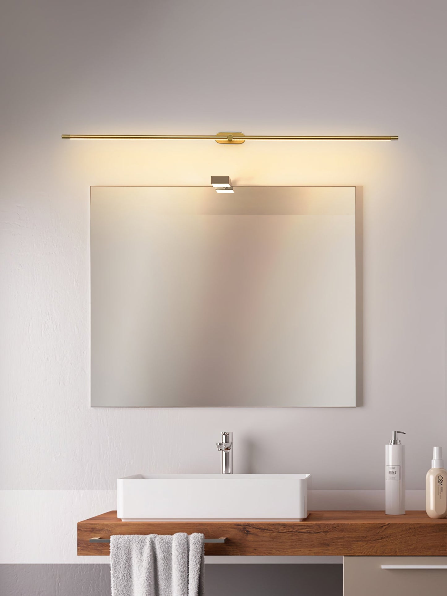 Minimalist Linear Wall Lamp Cordless with Touch Dimming and Remote Control