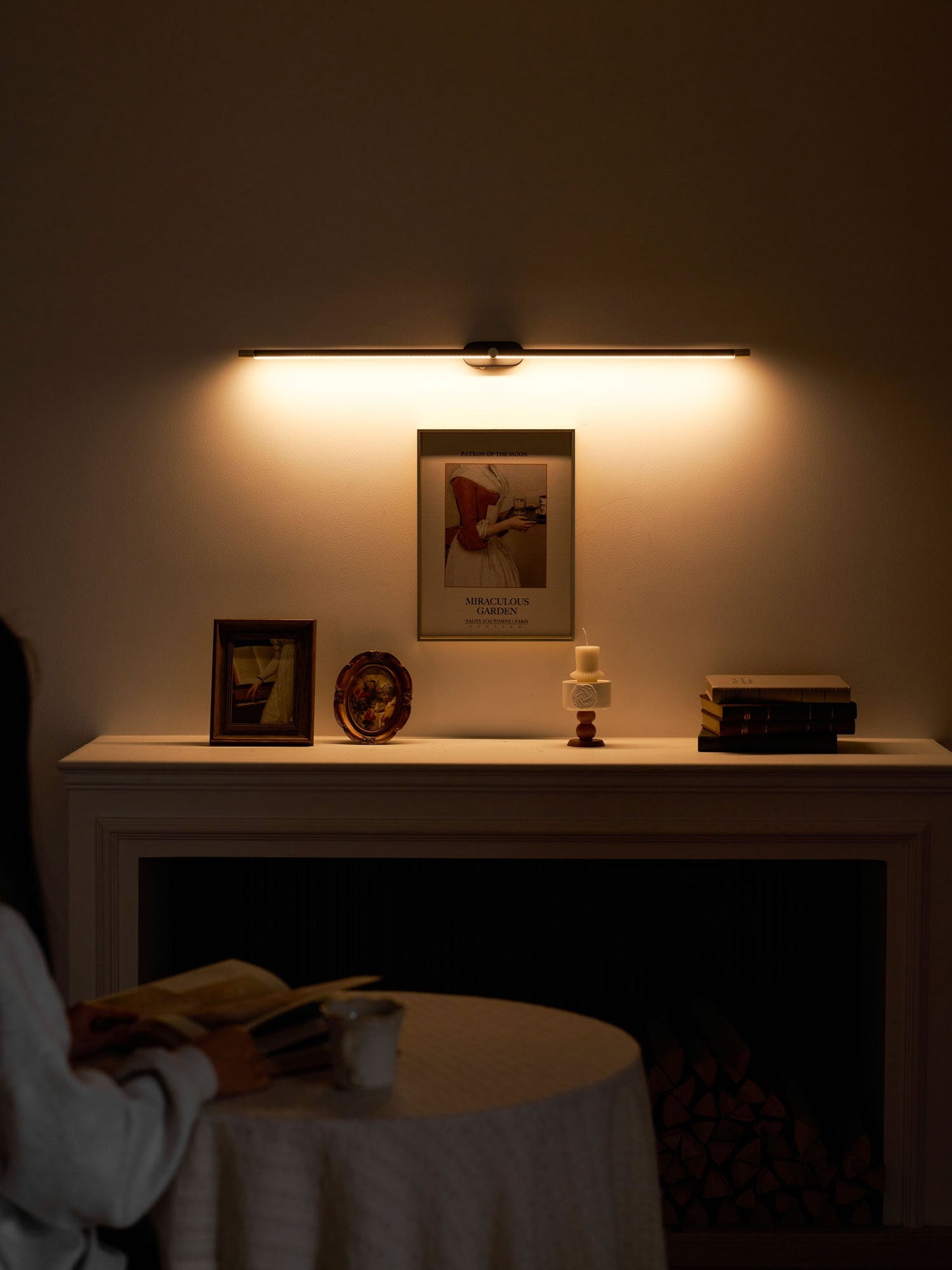 Minimalist Linear Wall Lamp Cordless with Touch Dimming and Remote Control
