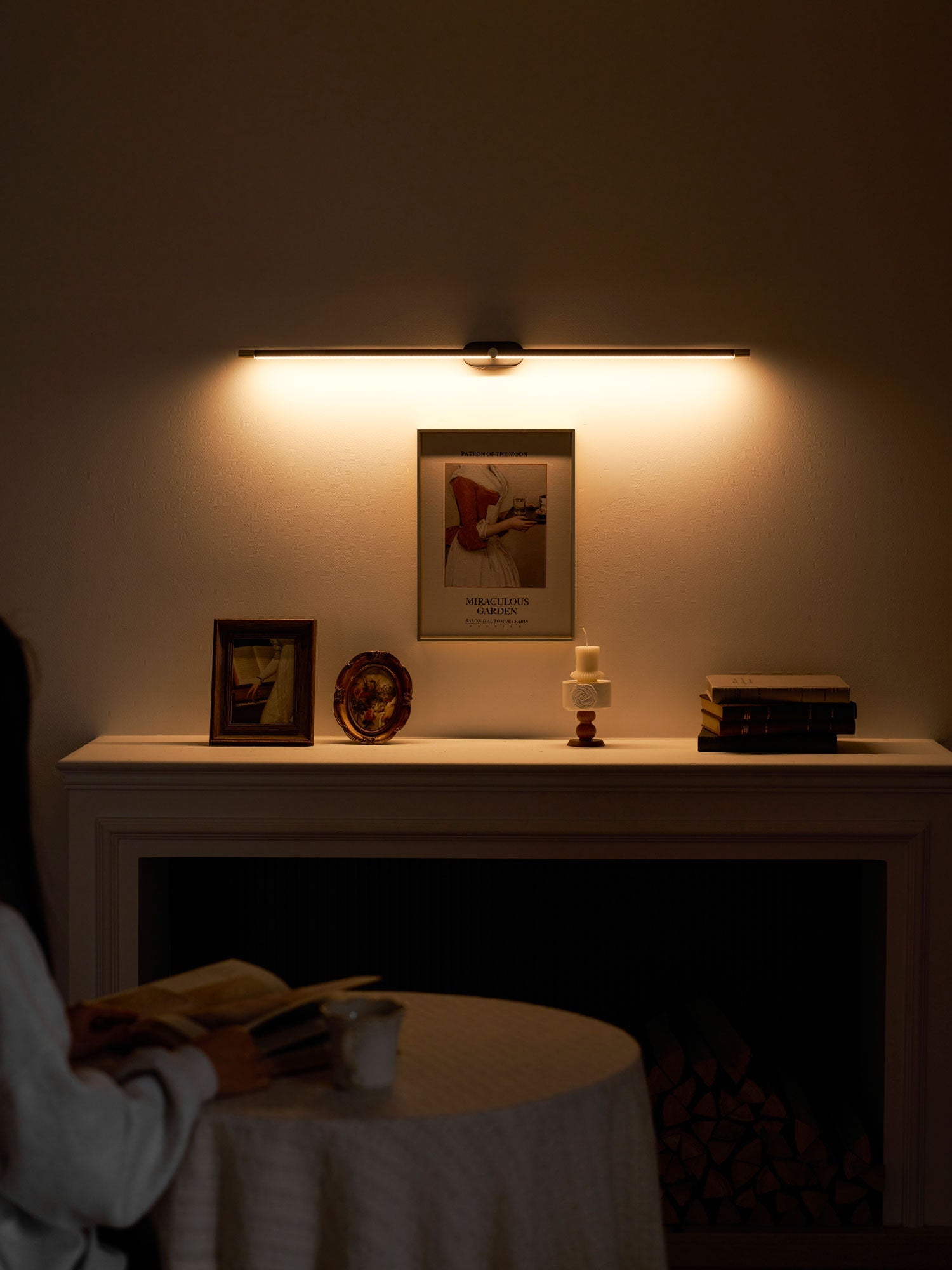 Minimalist Linear Wall Lamp Cordless with Touch Dimming and Remote Control