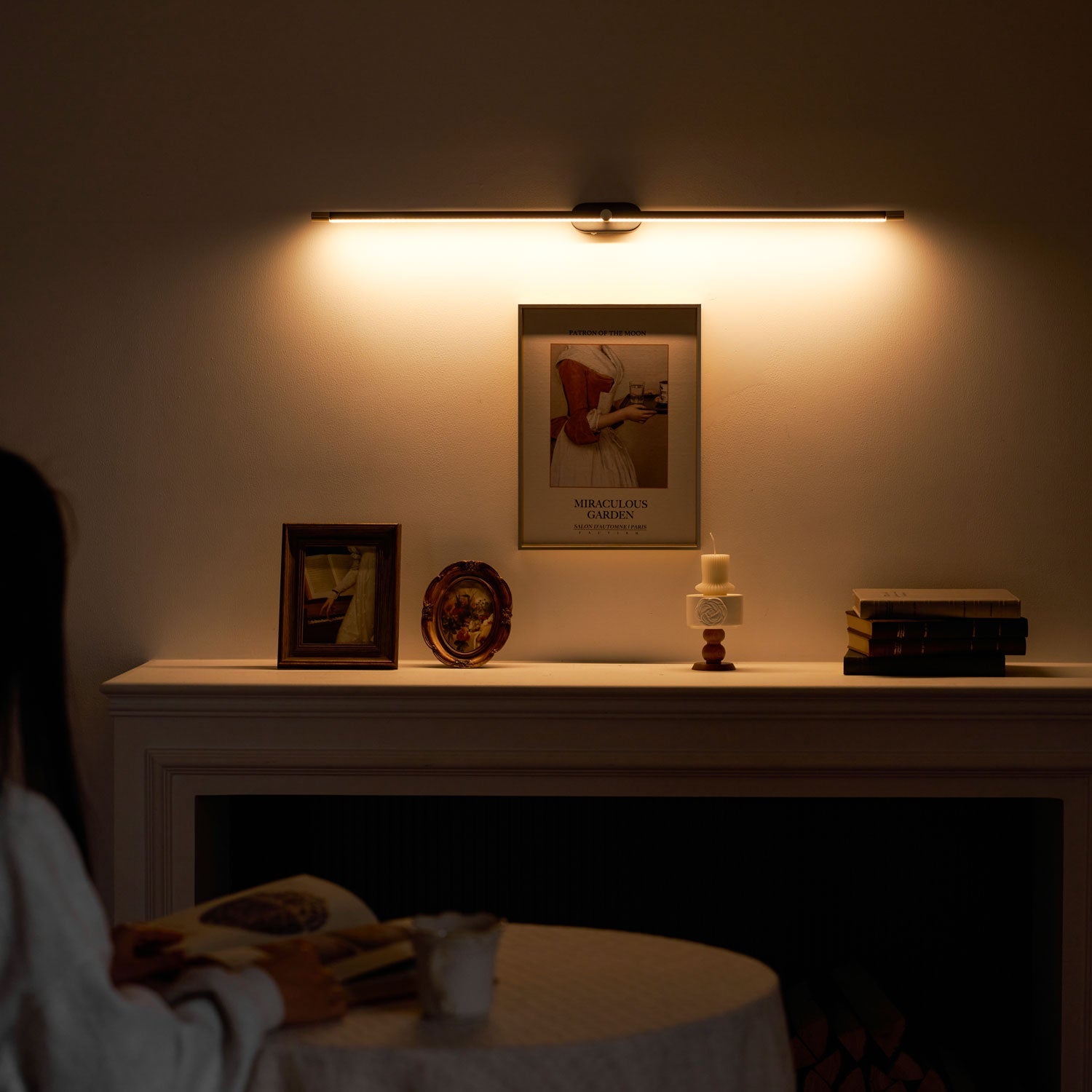 Minimalist Linear Wall Lamp Cordless with Touch Dimming and Remote Control