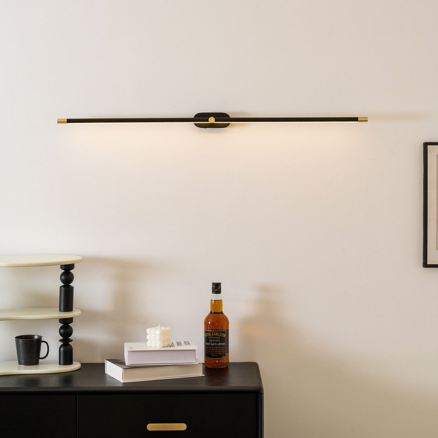 Minimalist Linear Wall Lamp Cordless with Touch Dimming and Remote Control