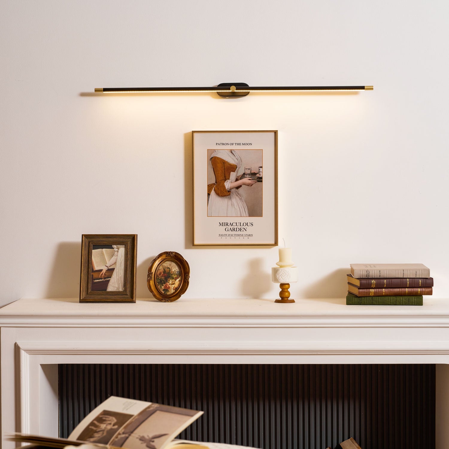 Minimalist Linear Wall Lamp Cordless with Touch Dimming and Remote Control