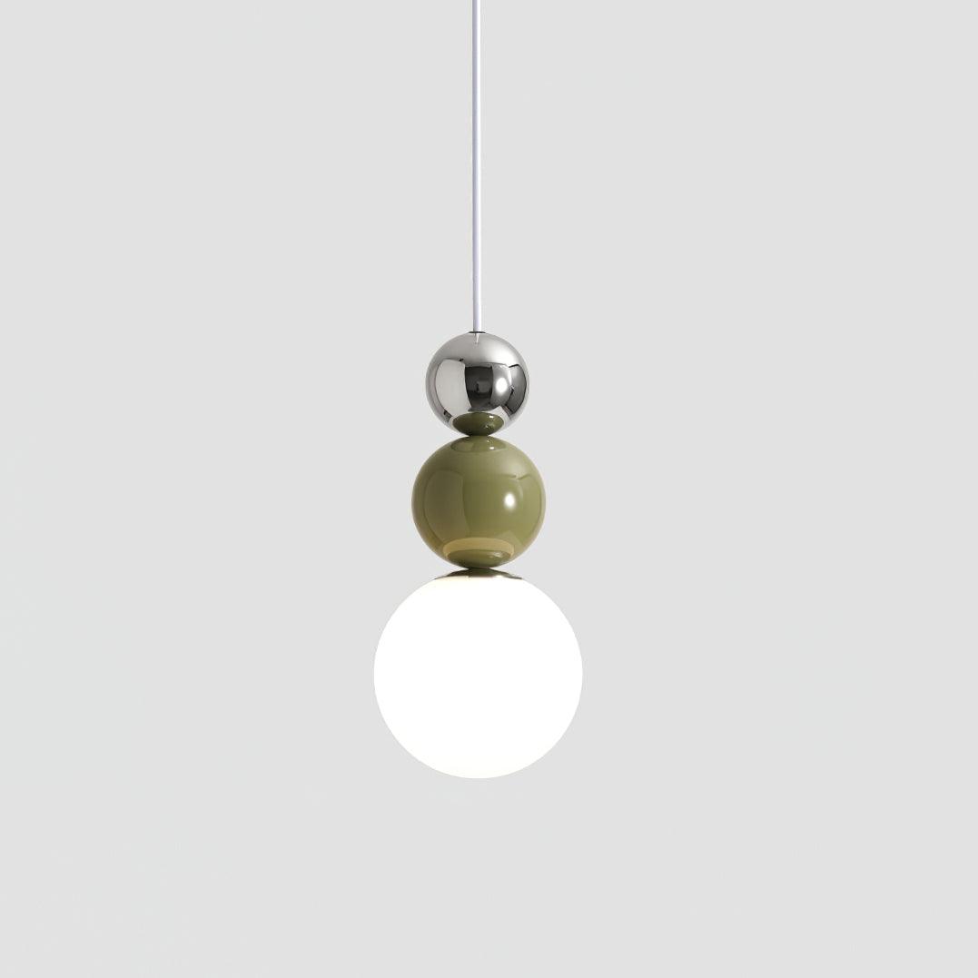 Minimalist Pendant Lamp with Glass Globe and Stacked Spheres