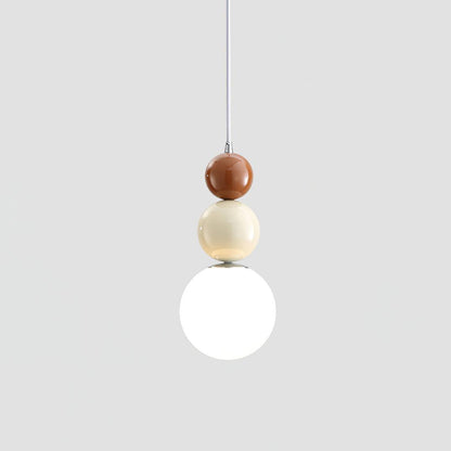 Minimalist Pendant Lamp with Glass Globe and Stacked Spheres