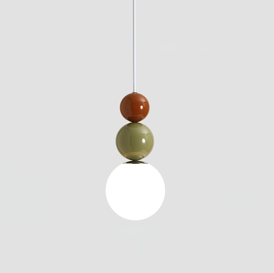 Minimalist Pendant Lamp with Glass Globe and Stacked Spheres