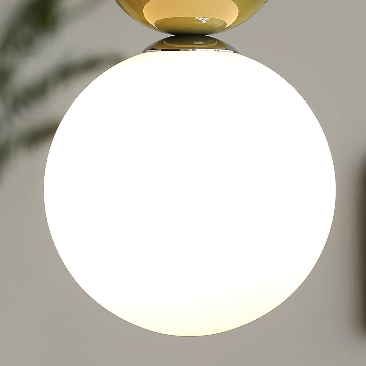 Minimalist Pendant Lamp with Glass Globe and Stacked Spheres