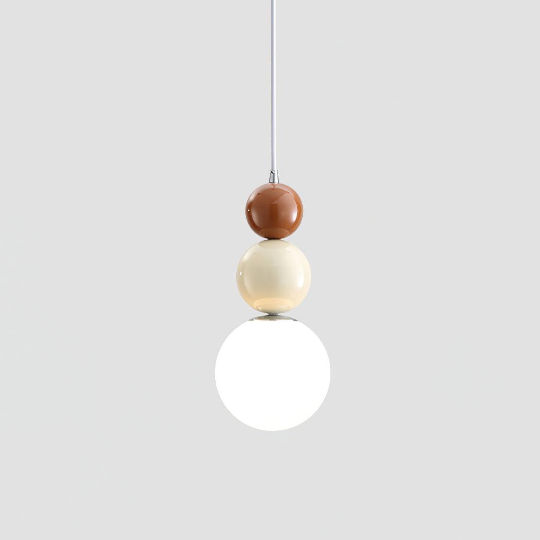Minimalist Pendant Lamp with Glass Globe and Stacked Spheres