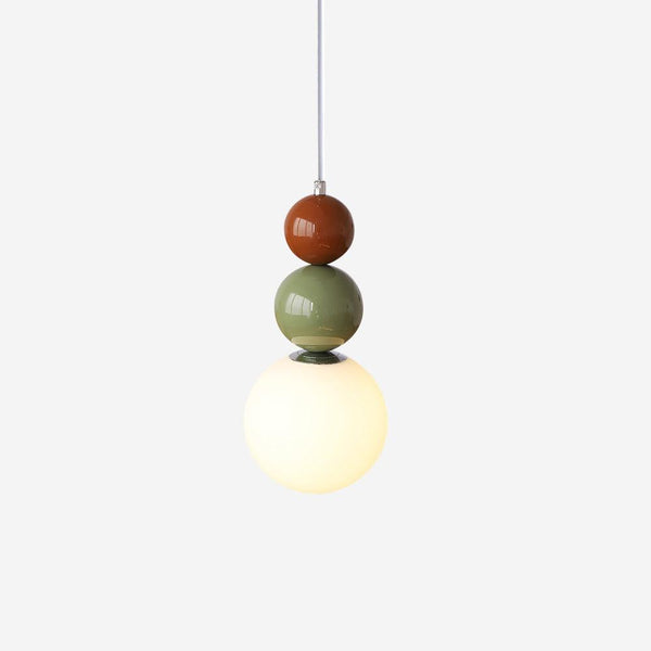 Minimalist Pendant Lamp with Glass Globe and Stacked Spheres