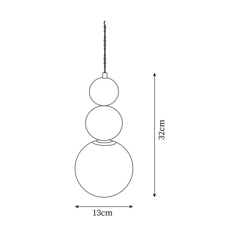Minimalist Pendant Lamp with Glass Globe and Stacked Spheres