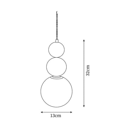 Minimalist Pendant Lamp with Glass Globe and Stacked Spheres