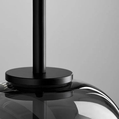 Minimalist Pendant Light with Smoke Gray Glass Shade