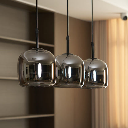 Minimalist Pendant Light with Smoke Gray Glass Shade