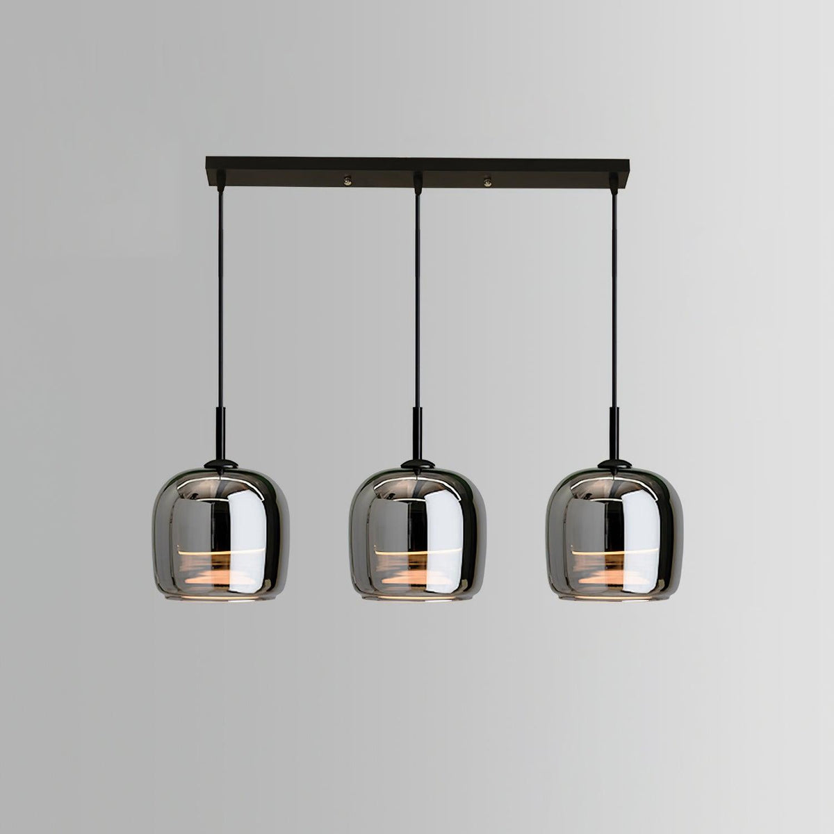 Minimalist Pendant Light with Smoke Gray Glass Shade