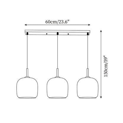 Minimalist Pendant Light with Smoke Gray Glass Shade