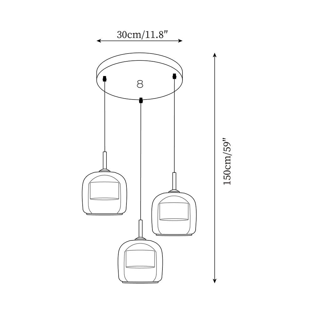 Minimalist Pendant Light with Smoke Gray Glass Shade