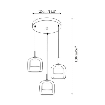 Minimalist Pendant Light with Smoke Gray Glass Shade