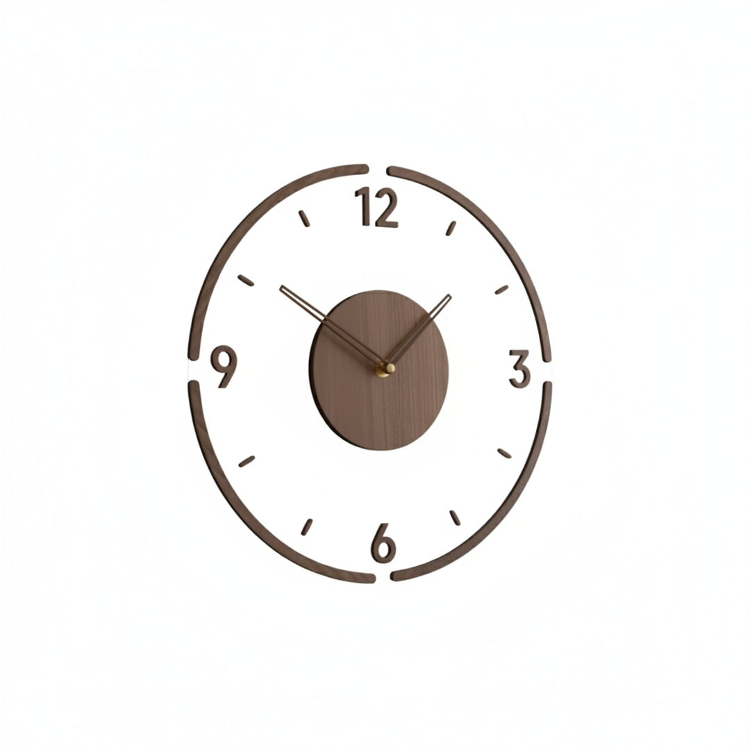 Minimalist Round Wall Clock with Silent Movement and Open Face Design