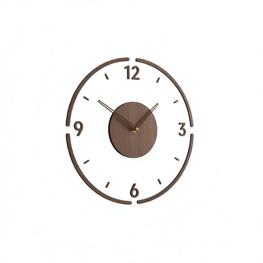 Minimalist Round Wall Clock with Silent Movement and Open Face Design
