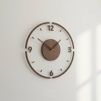 Minimalist Round Wall Clock with Silent Movement and Open Face Design