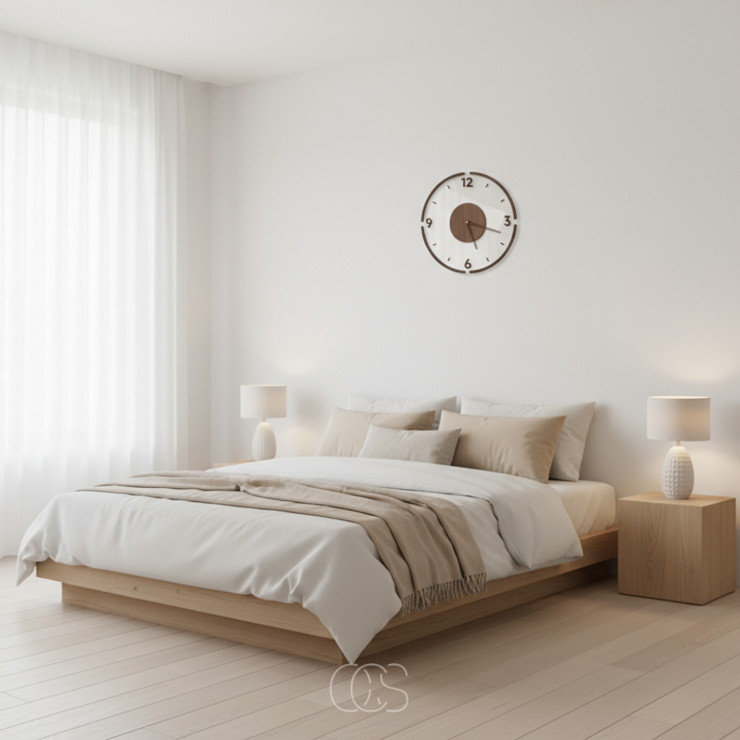 Minimalist Round Wall Clock with Silent Movement and Open Face Design