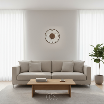 Minimalist Round Wall Clock with Silent Movement and Open Face Design